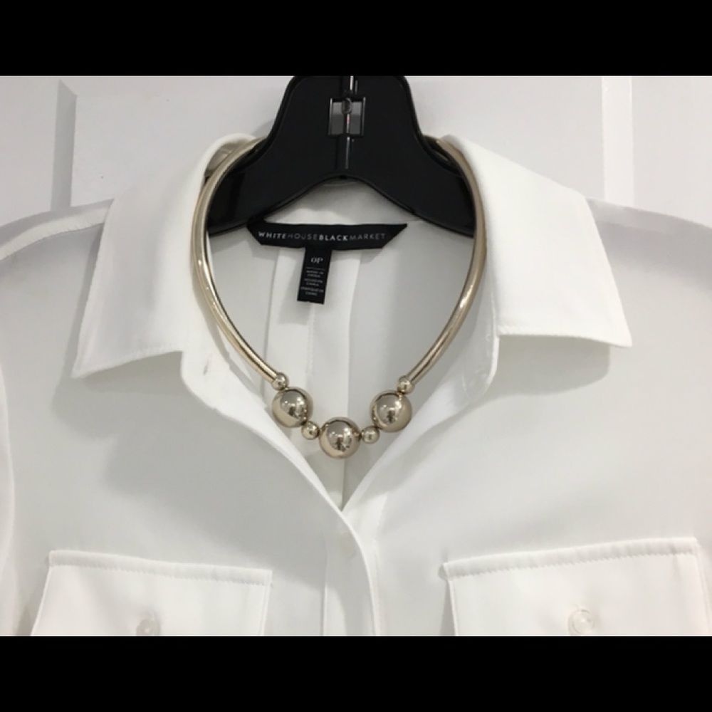 WHITE HOUSE BLACK MARKET Goldtone Statement Necklace - Picture 2 of 4